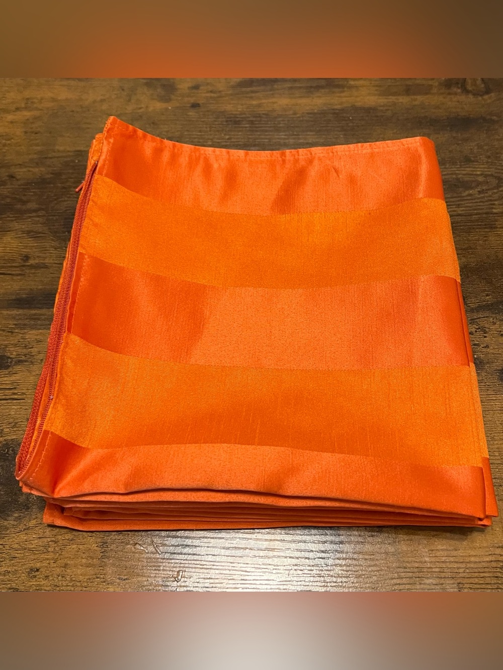 IKEA Henrika Orange Striped Satin Pillow Covers | Set of 5 | 20”x20”
